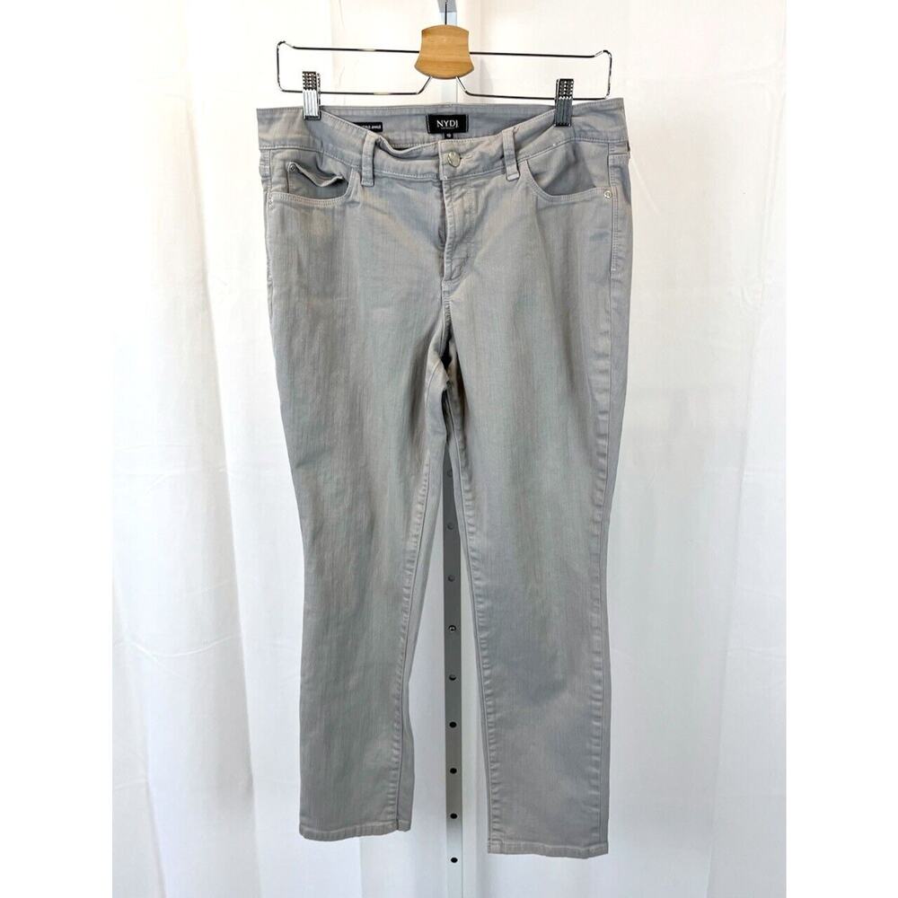 NYDJ Sz 10 Alina Convertible Ankle Jeans 5 Pocket Skinny Stretch Moonstone Gray